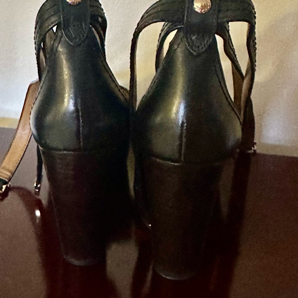 Coach leather wedge heels ankle strap - Picture 5 of 6